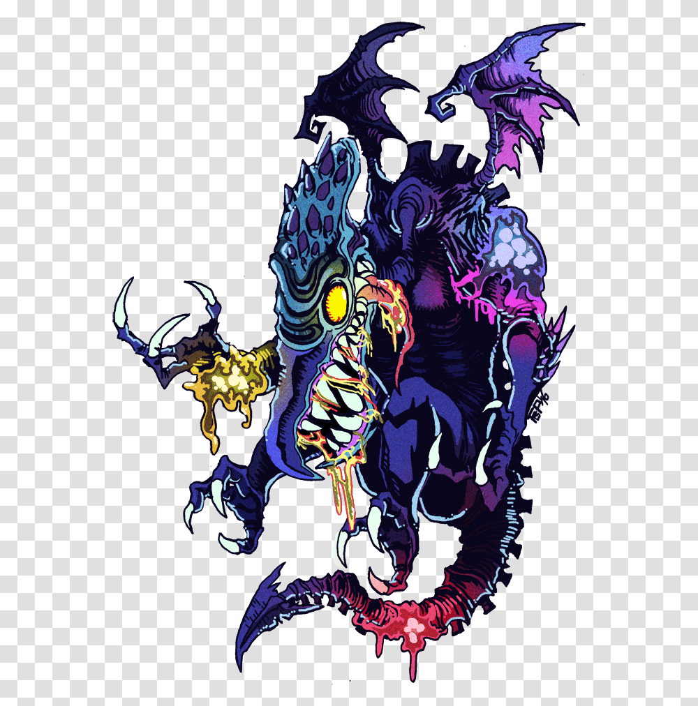 Neo Ridley Ridley X Metroid Fusion Ridley Metroid, Ornament, Pattern, Fractal, Purple Transparent Png