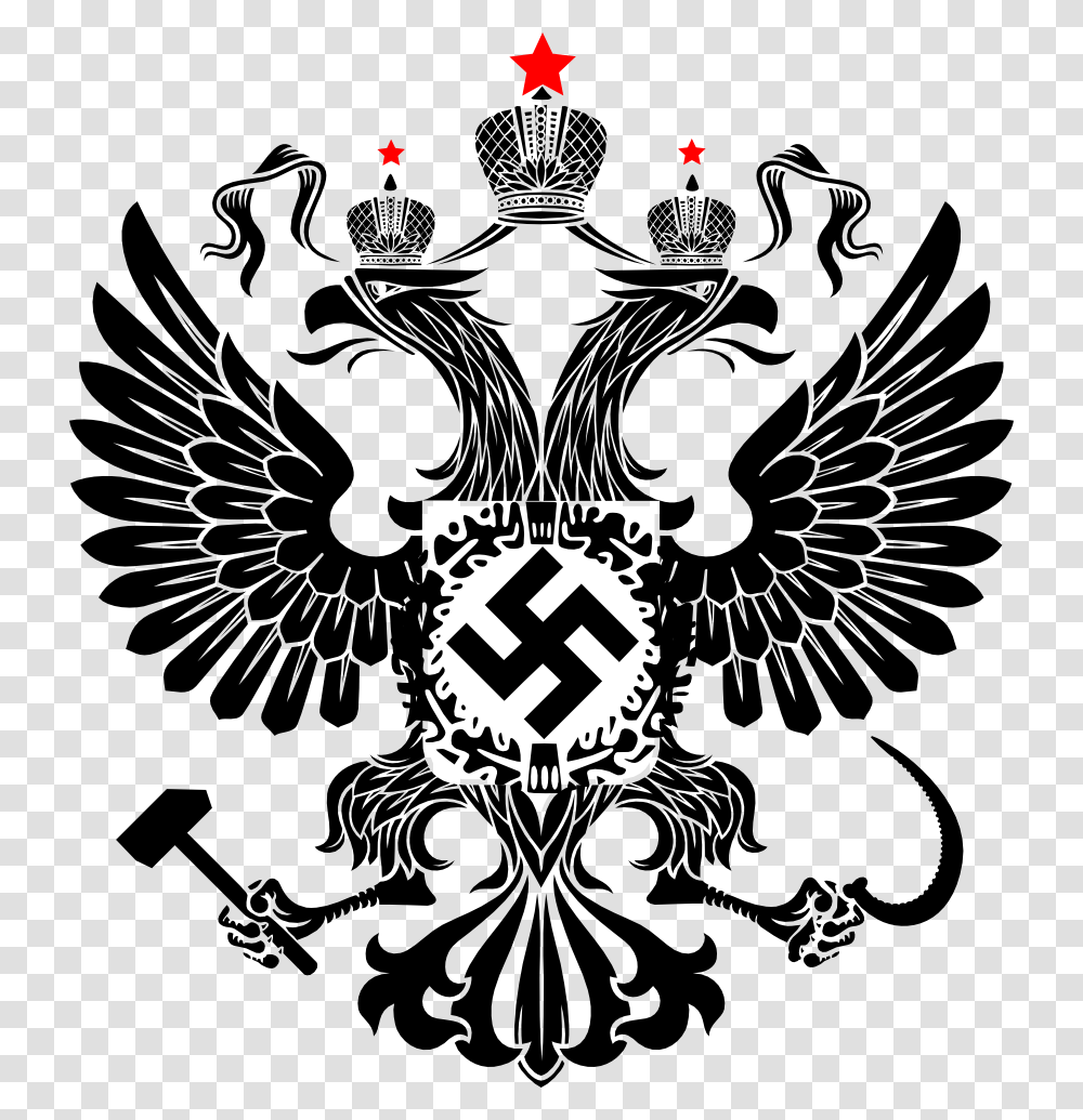 Neo Soviet Russian Eagle Russian Eagle Hammer And Sickle, Emblem, Stencil Transparent Png