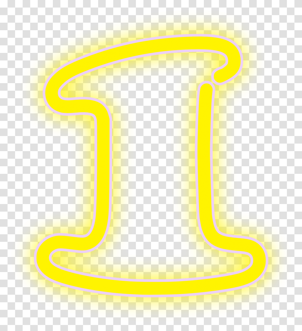 Neon 1 Lights Neon Yellow Number 1, Symbol, Text, Alphabet, Logo Transparent Png