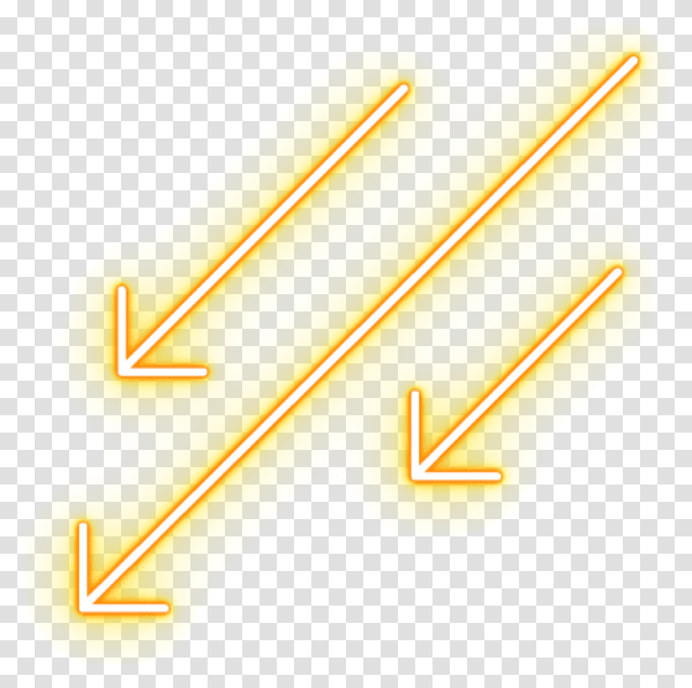 Neon Arrow Yellow Frame Sticker Horizontal, Key, Text, Hand Transparent Png