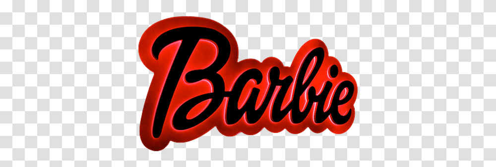 Neon Barbie Logo Red Barbie Logo, Text, Word, Alphabet, Scissors Transparent Png