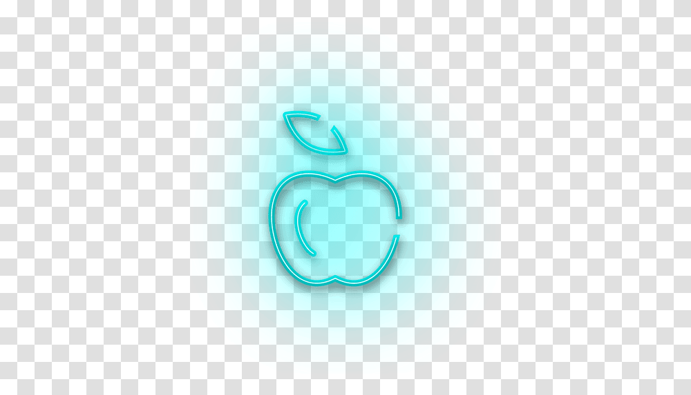 Neon Blue Apple Icon Icon, Text, Symbol, Frisbee, Toy Transparent Png