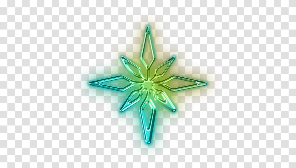 Neon Blue Flower Iconpng Images Neon Green Guitar Emblem, Ornament, Star Symbol, Pattern, Turquoise Transparent Png
