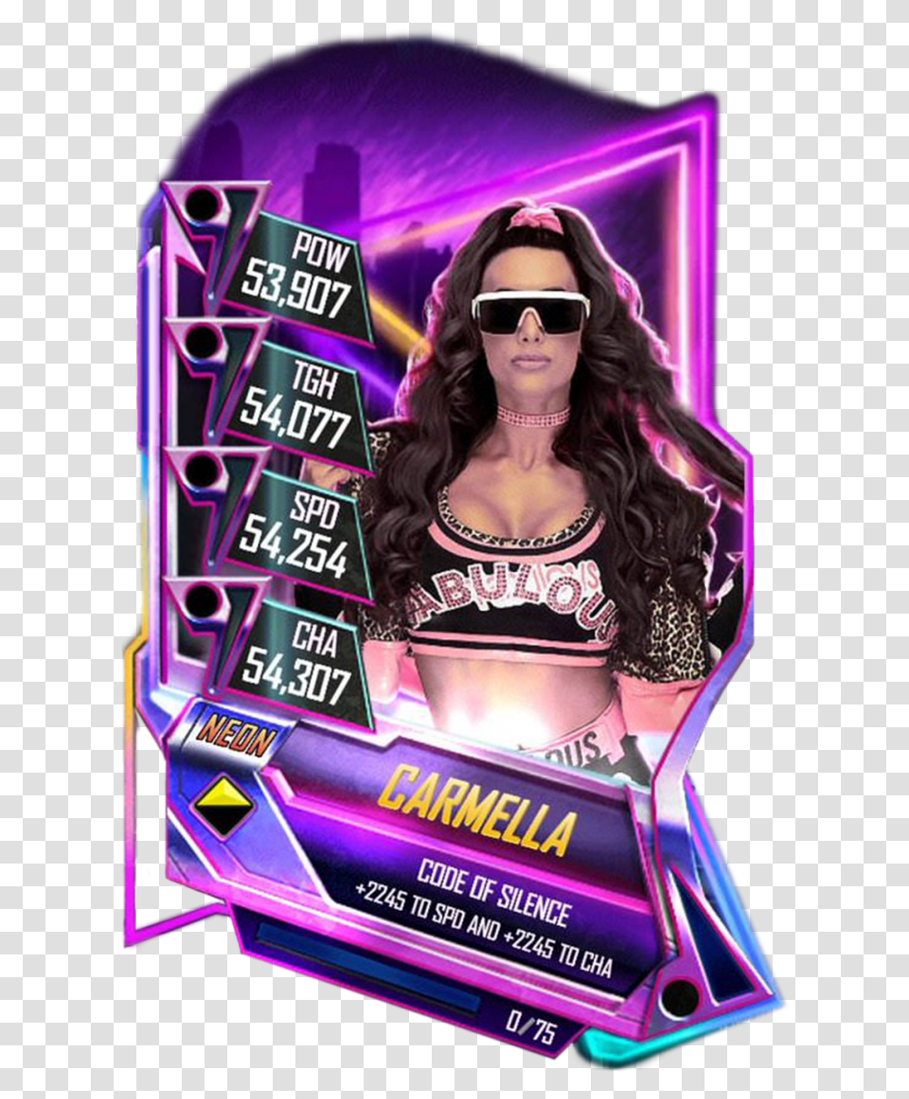 Neon Card Wwe Supercard Image Wwe Supercard Rey Mysterio, Sunglasses, Accessories, Person, Flyer Transparent Png
