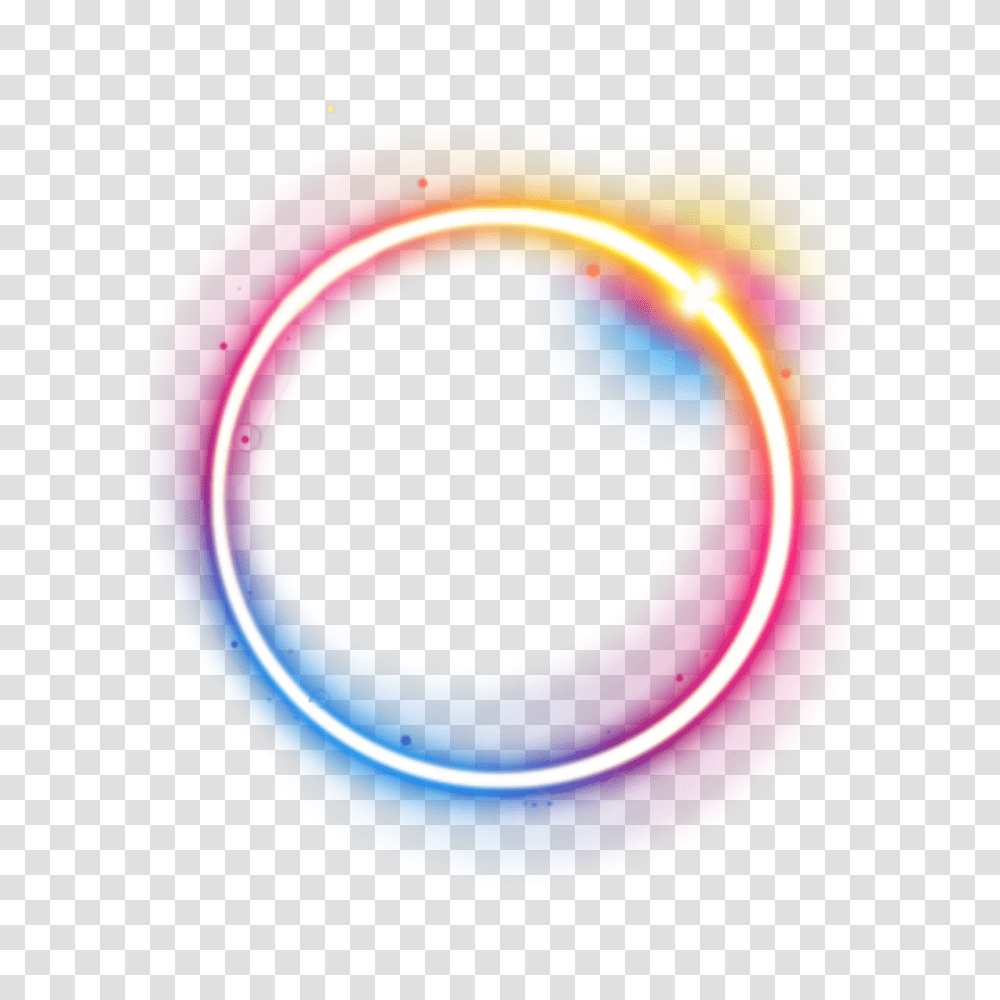 Neon Circle Rainbow Colorful Galaxy Frame Lightning, Tape, Lighting, Purple, Sphere Transparent Png