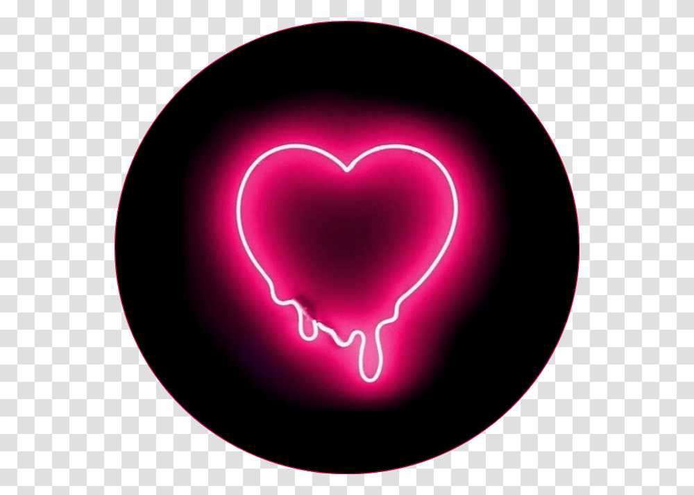 Neon Corazon Heart Circulo Pink Rosa Tumblr Heart, Light, Lamp Transparent Png
