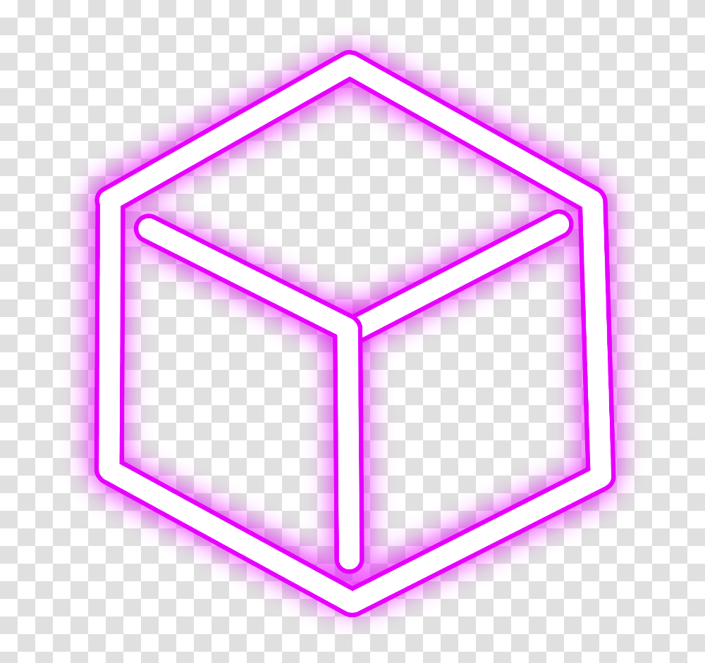 Neon Cube Freetoedit Square Pink Glow Light 3d Neon Cube Transparent Png