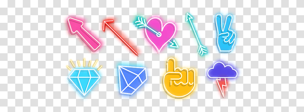 Neon Custom Cursor Browser Extension Kawaii Cursor Bonito, Purple, Text, Heart, Symbol Transparent Png