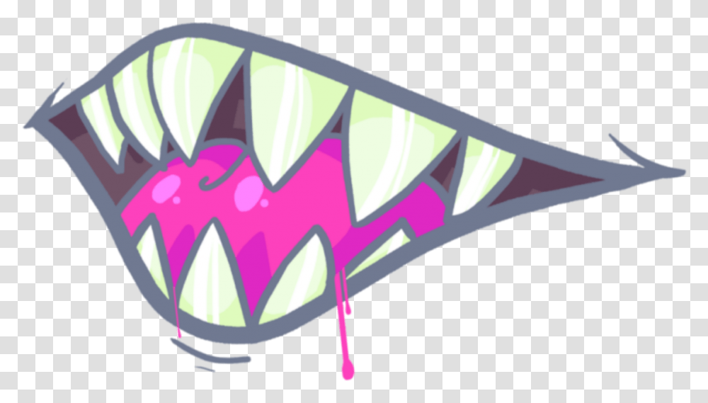 Neon Evil Mouth Demon Smile Asthetic Sticker Piksel Art Anime, Insect, Invertebrate, Animal, Flag Transparent Png