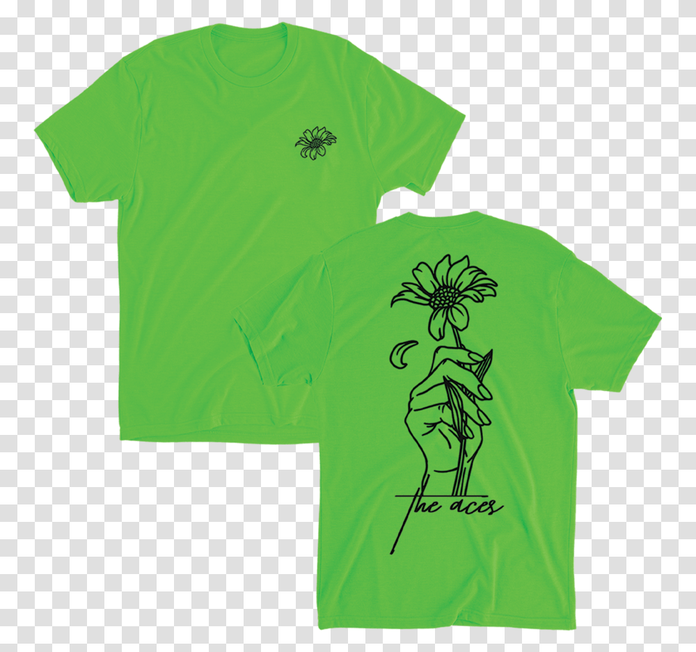 Neon Flower Tee, Apparel, T-Shirt, Sleeve Transparent Png