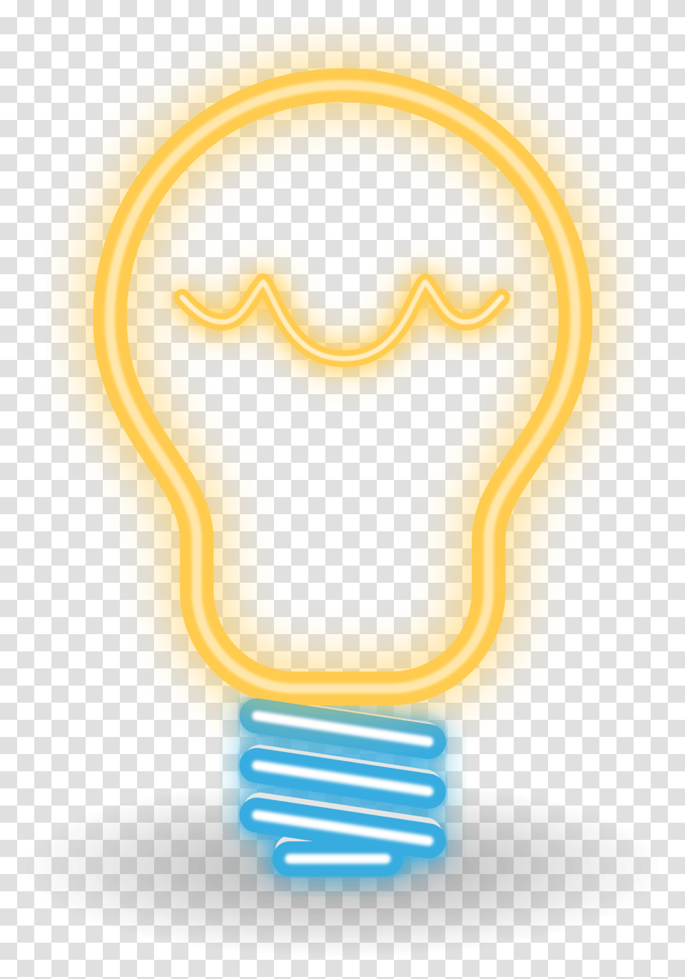 Neon Glow 5 Image Light Bulb Neon Sign, Lightbulb Transparent Png