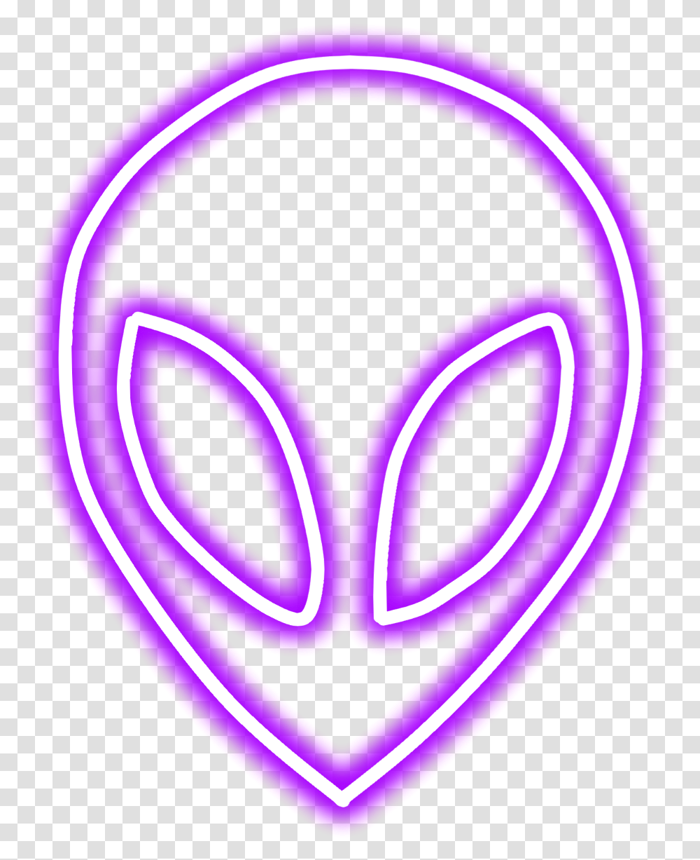 Neon Glow Alien Purple Aliens Stickers Neon, Light, Heart, Graphics Transparent Png