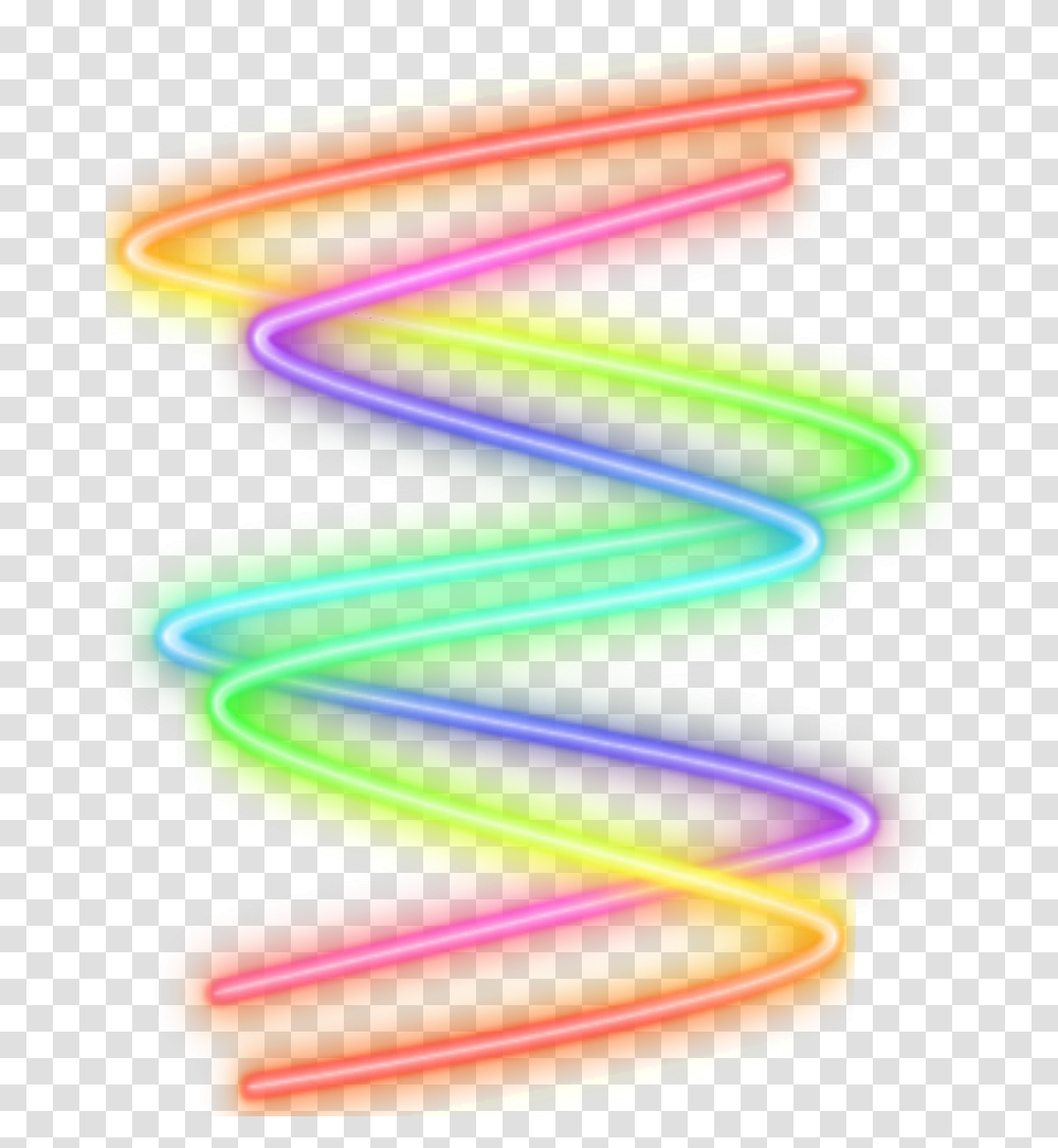 Neon Glow Glowing Zigzag Rainbow Freetoedit Glow Neon, Light, Purple, LED Transparent Png