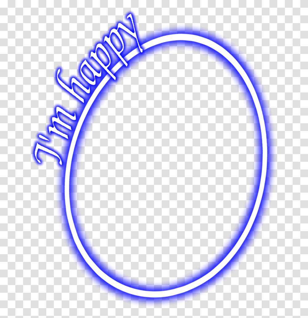 Neon Glow Round Blue Happy Frame Border Freetoedit Circle, Light, Oval Transparent Png