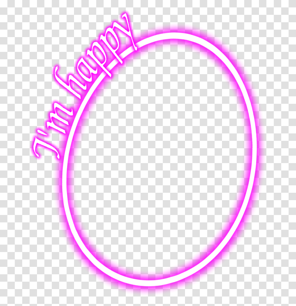Neon Glow Round Pink Happy Frame Border Freetoedit Circle, Light Transparent Png