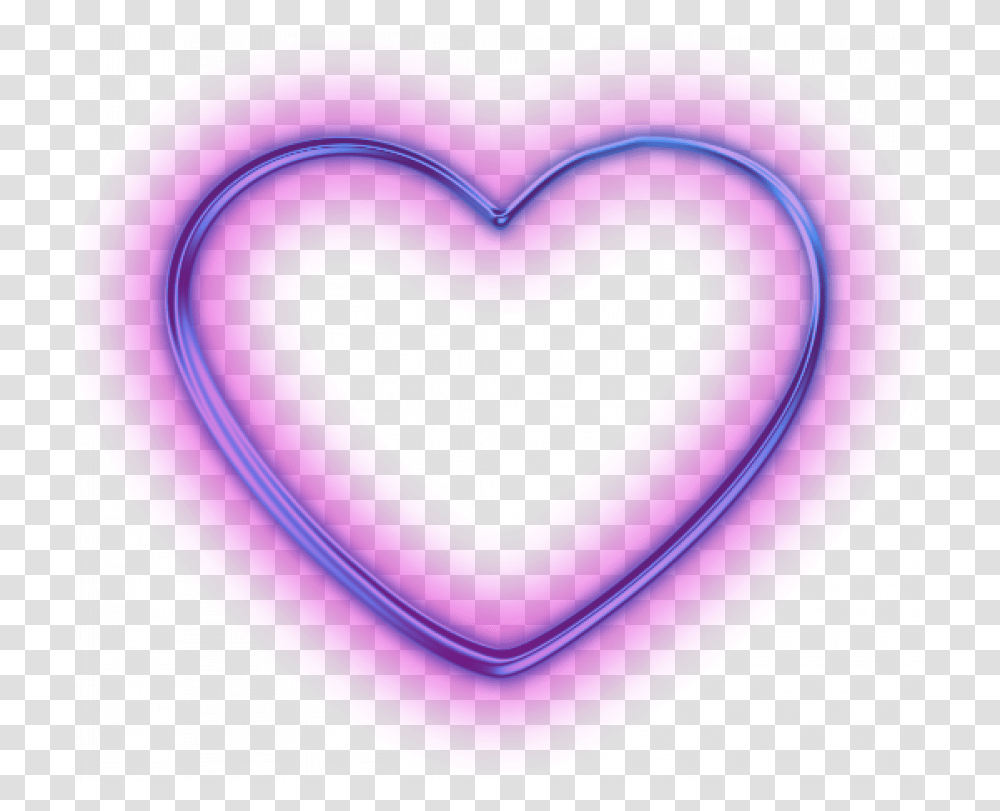 Neon Glowing Heart Neon Neon Hearts, Purple, Rug, Frisbee Transparent Png
