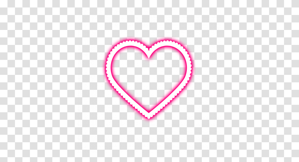 Neon Glowing Heart Picsart Dowwnload Photo Picsart Heart, Rug, Cushion Transparent Png