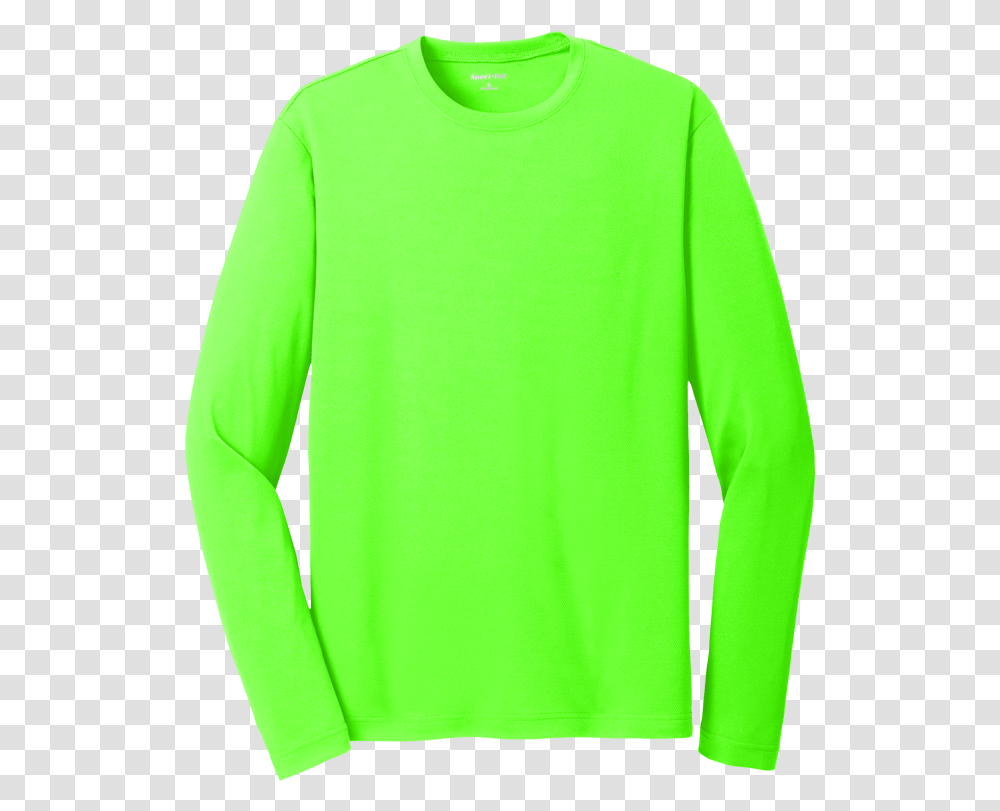 Neon Green Long Sleeve Sport Tek Neon Green Shirt, Apparel, Hoodie, Sweatshirt Transparent Png