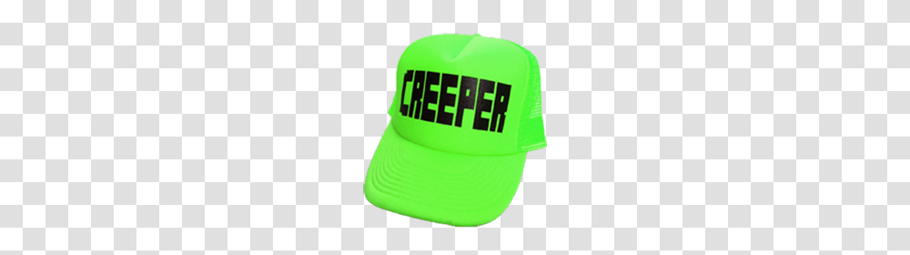 Neon Green Minecraft Creeper Hat, Apparel, Baseball Cap Transparent Png