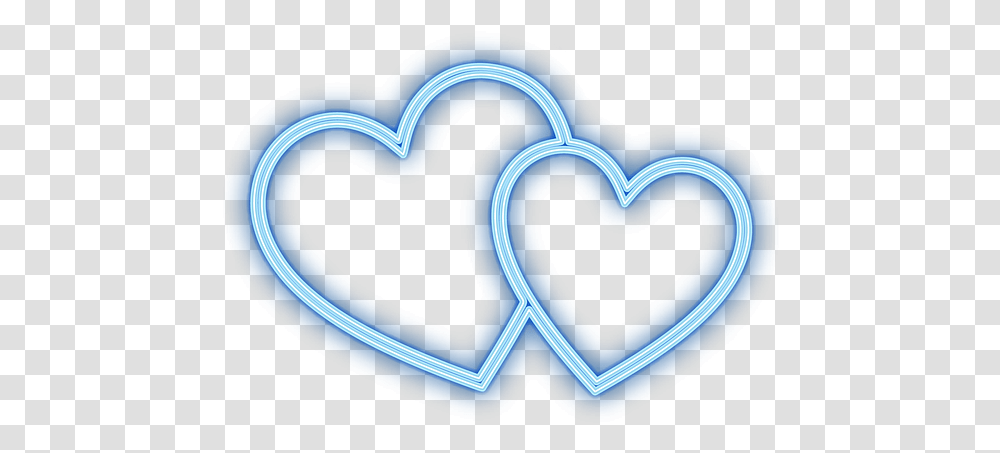Neon Heart Hearts Blue Love Sticker Blue Neon Heart, Light, Symbol, Text Transparent Png