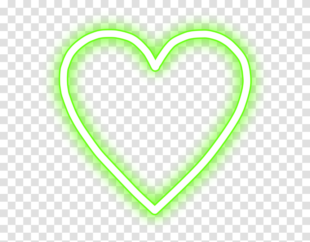 Neon Heart Hearts Green Greenheart Greenhearts Heart, Label Transparent Png
