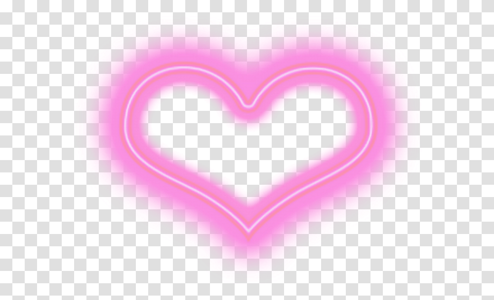 Neon Heart Pink Aesthetic Kawaii Hearts Heart, Rug, Purple Transparent Png