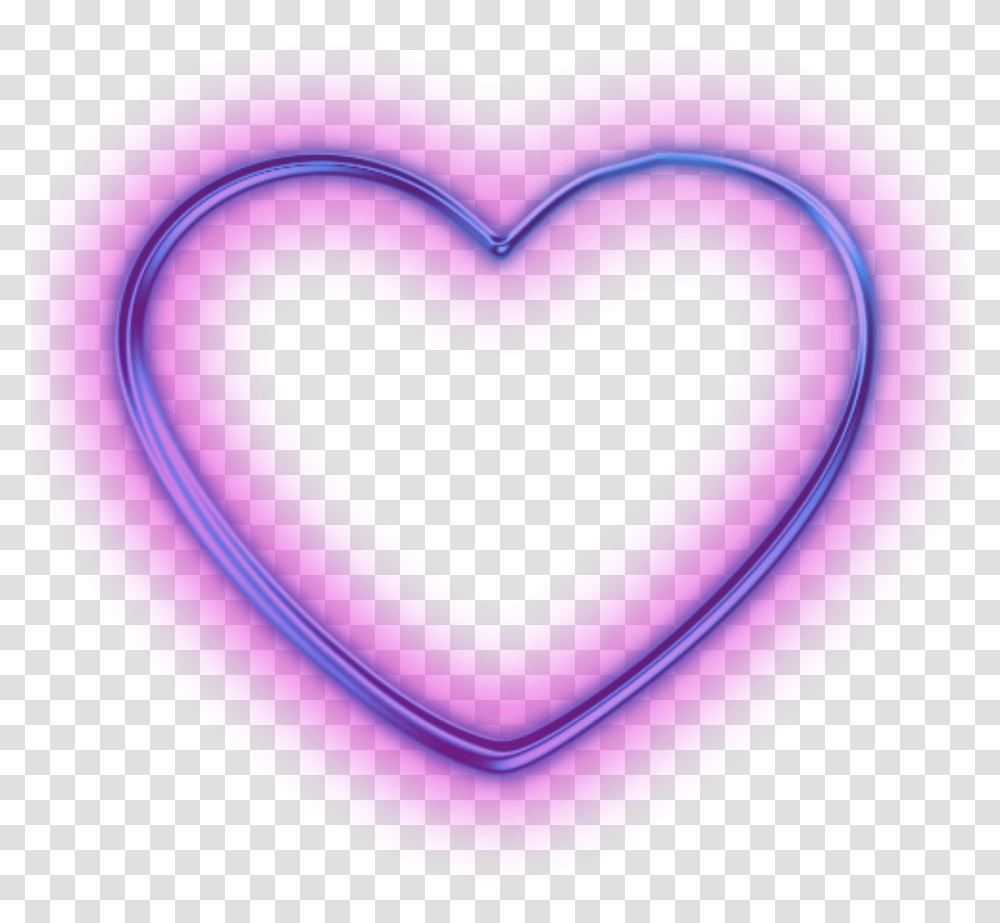 Neon Heart, Purple, Light Transparent Png