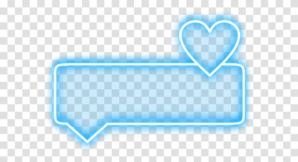 Neon Heart Rectangleblue Bubble Text Word Frame Neon Border, LCD Screen, Monitor, Electronics Transparent Png