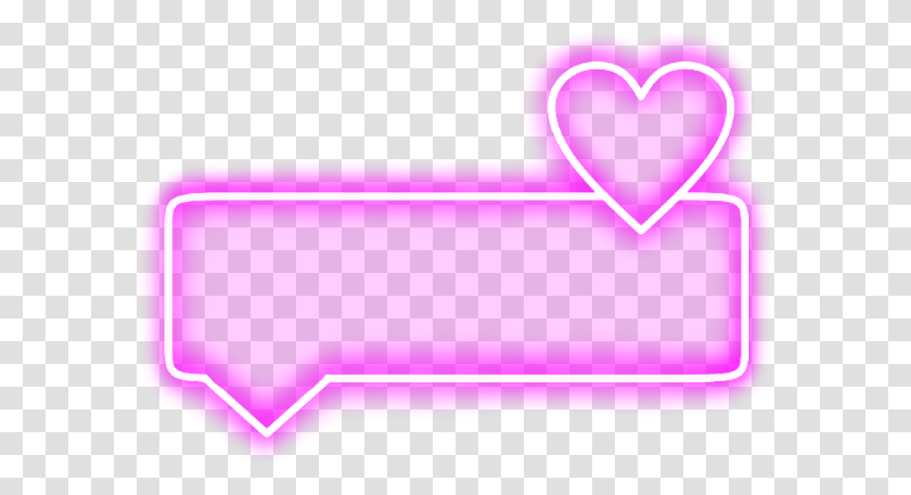 Neon Heart Rectanglepink Bubble Text Word Frame Neon Border, First Aid, Weapon, Weaponry Transparent Png
