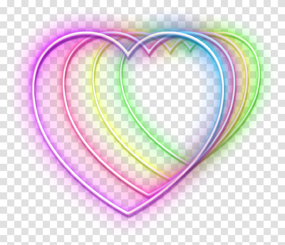 Neon Hearts Neonhearts Colored Coloredhearts Heart, Light, Disk, Sphere, Purple Transparent Png