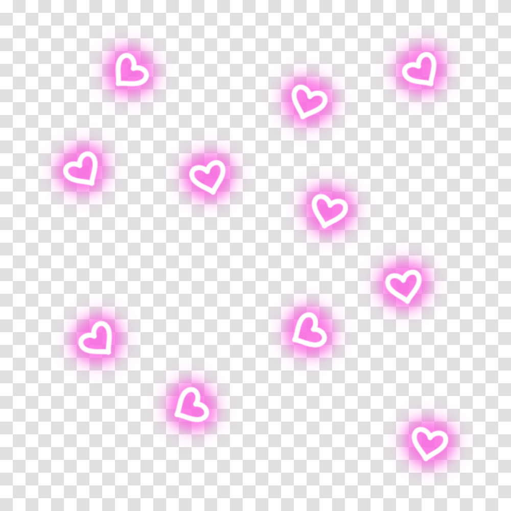 Neon Hearts Neonlights Neonhearts Pattern Pink, Bubble, Animal, Sea Life Transparent Png