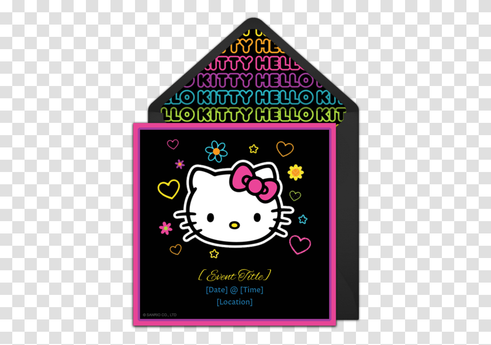 Neon Hello Kitty, Poster, Advertisement, Mail Transparent Png