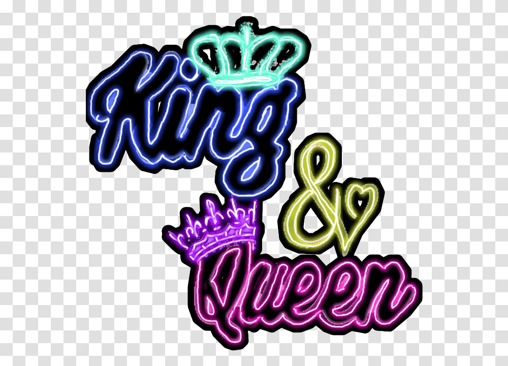 Neon King Queen Clown Picsart Neon King Background, Light, Alphabet Transparent Png