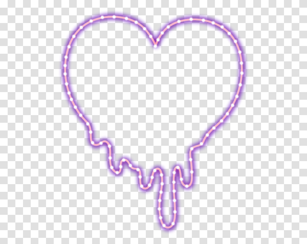 Neon Led Heart Meltingheart Melting Hert Nen, Purple, Smoke Pipe, Knot Transparent Png