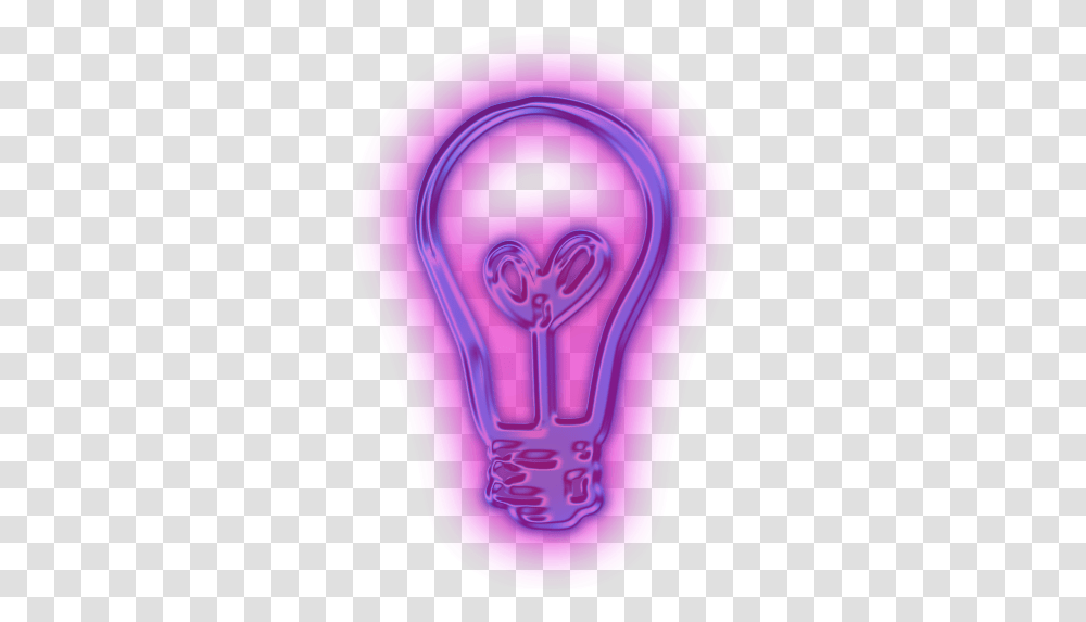 Neon Light Bulb Neon Sign Background, Lightbulb Transparent Png