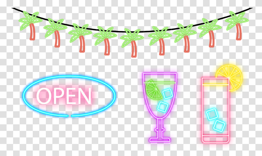 Neon Light Drinks Open Sign Clip Art, Glass, Goblet, Graphics Transparent Png