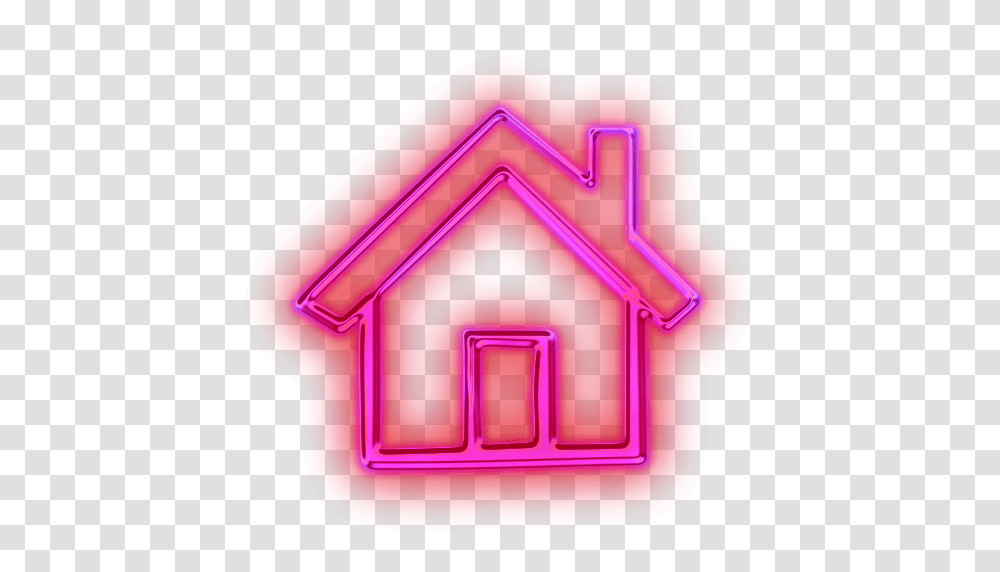 Neon Light Pink House Freetoedit, Mailbox, Letterbox, Housing Transparent Png