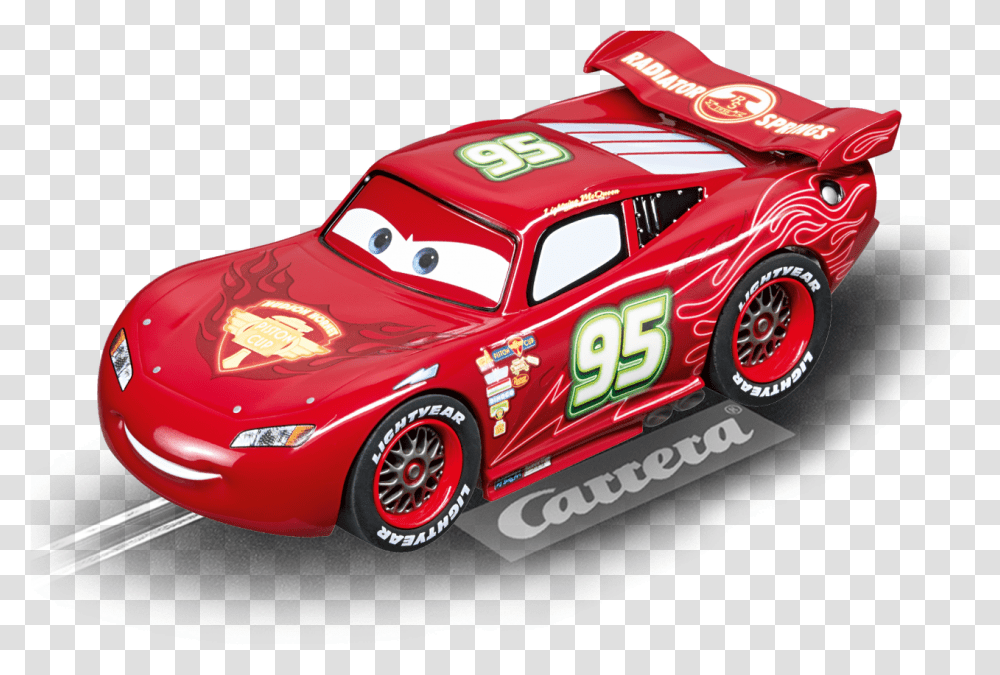 Neon Lightning Mcqueen Slot Car Francesco Bernoulli, Race Car, Sports Car, Vehicle, Transportation Transparent Png