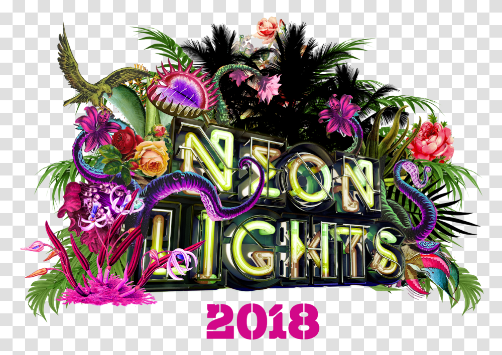Neon Lights Festival Singapore 2018, Purple, Advertisement, Lighting, Crowd Transparent Png
