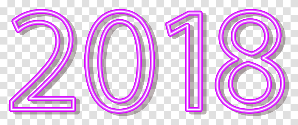 Neon Line 2018 Clip Art Purple, Number, Light Transparent Png