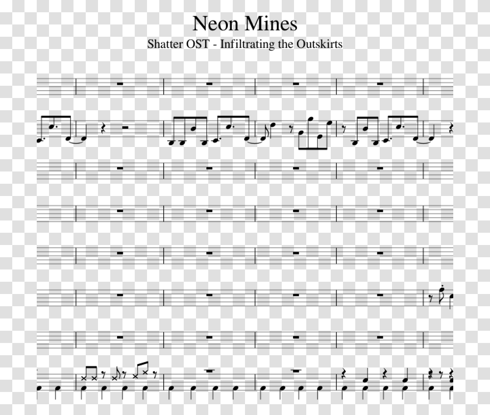 Neon Mines Sheet Music For Bass Guitar Viola Oboe Sheet Music, Gray, World Of Warcraft Transparent Png