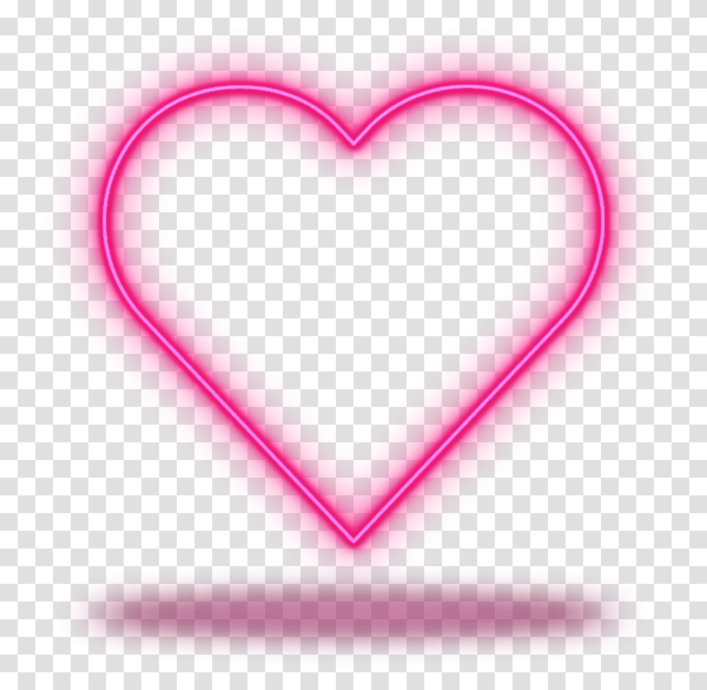 Neon Neon Heart Love Valentinesday Frame, Light Transparent Png