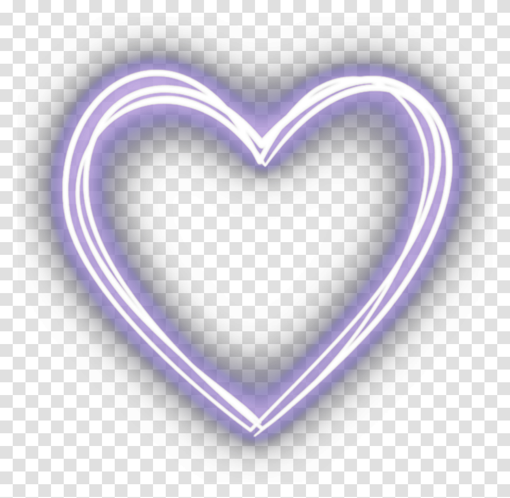 Neon Neonheart Neonsticker Heart Hearts Purple Heart, Light Transparent Png