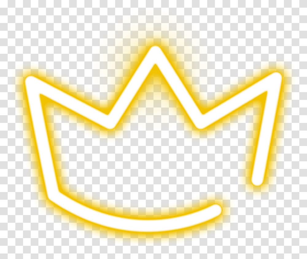 Neon Neonlights Crown Yellow Sticker Neon Yellow Aesthetic Crown, Text, Label, Symbol Transparent Png