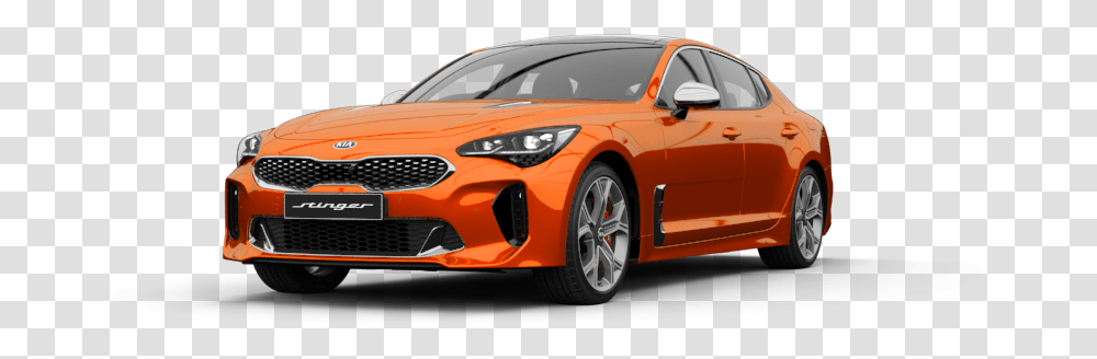 Neon Orange Kia Stinger Neon Orange, Car, Vehicle, Transportation, Sedan Transparent Png
