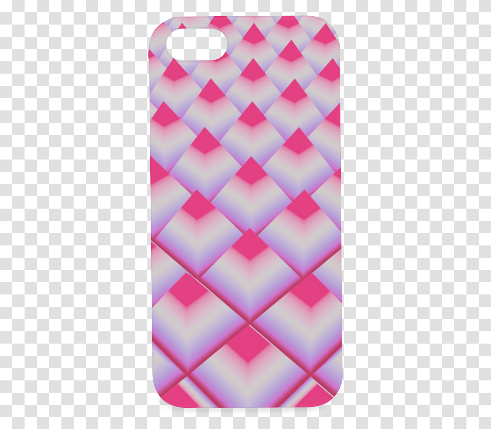 Neon Pink 3d Geometric Pyramids Hard Case For Iphone Mobile Phone Case, Purple Transparent Png