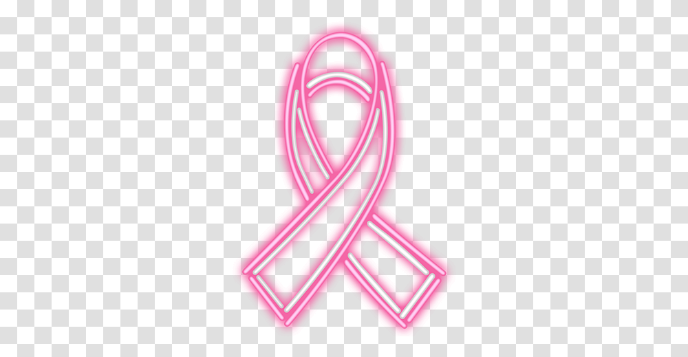 Neon Pink Ribbon Cute Girl Love Hearts Cancer Neon Cancer Ribbon, Purple, Light, Alphabet Transparent Png