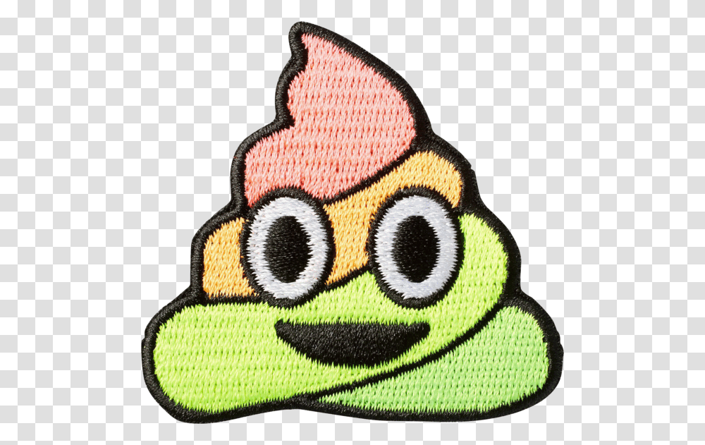 Neon Poop Emoji Sticker Patch, Rug, Animal, Applique, Mammal Transparent Png