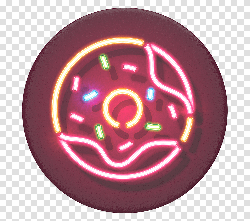 Neon Popsocket Donut, Light Transparent Png