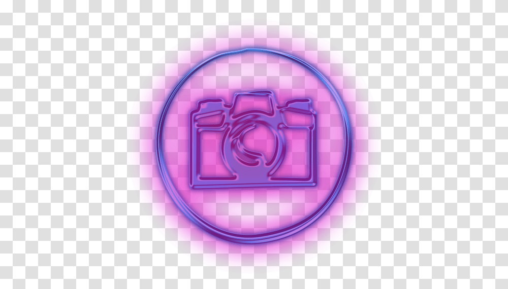 Neon Purple Camera Icon, Frisbee, Toy, Light Transparent Png